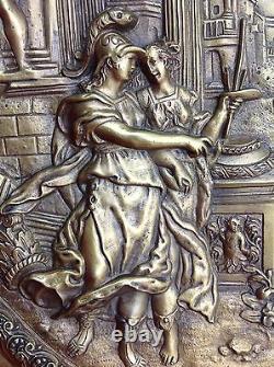 Très grande coupe fin 19° Bronze doré Les neuf muses Mythologie Grecque