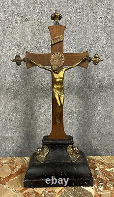 Très important Christ d'autel en bronze doré époque Napoléon III / h 70cm