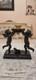 Unique French Dark Bronze Candle Holder With Two Cherub Puttos Holding It