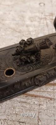 Unique French dark bronze Candle holder With Two cherub puttos holding it