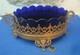 V64 Jardini&egrave;re Bronze Verrine Verre Bleu Coupe Napol&eacute;on Iii Centre Table Xixe