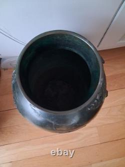 VASE BRONZE doublé et emaux cloisonnés JAPON PÉRIODE MEIJI décor personnages