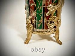 Vase Cornet Signé F. Barbedienne XIXe Bronze Et Email (légers manques Et Usures)