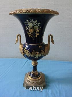 Vase Medicis Faience Et Bronze