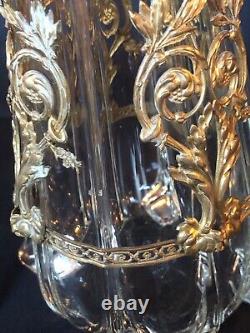 Vase Napoléon III cristal ornement bronze décor Louis XVI