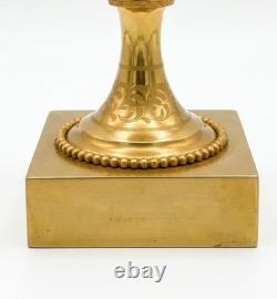 Vase Porcelaine & Bronze Doré Style Napoléon III Décor Floral & Fond Or