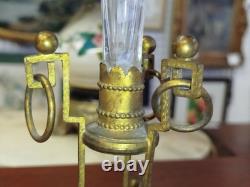 Vase TULIPE Cristal Et Bronze NAPOLEON III 3 En L Etat Ancien 9MAG 05/09