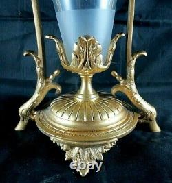Vase antique Cornet cristal et bronze doré circa 1860