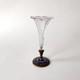 Vase Cornet Napol&eacute;on Iii En Cristal Taill&eacute;, Bronze Dor&eacute; Et &eacute;maux Cloisonn&eacute;s Xixe