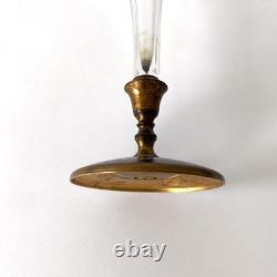 Vase cornet Napoléon III en cristal taillé, bronze doré et émaux cloisonnés XIXe