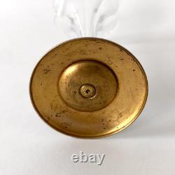 Vase cornet Napoléon III en cristal taillé, bronze doré et émaux cloisonnés XIXe