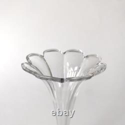 Vase cornet Napoléon III en cristal taillé, bronze doré et émaux cloisonnés XIXe