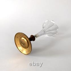 Vase cornet Napoléon III en cristal taillé, bronze doré et émaux cloisonnés XIXe