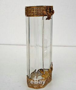 Vase en Cristal et Bronze Doré Torches et Laurier Empire Napoléon III ca 1850