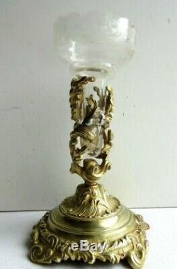 Vase porte-bouquet cristal en bronze doré, Napoléon III