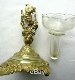 Vase porte-bouquet cristal en bronze doré, Napoléon III