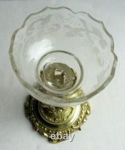 Vase porte-bouquet de table, cristal et bronze doré, Napoléon III