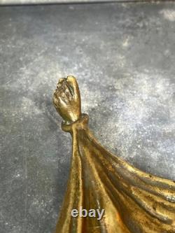 Vide-poche ancien bronze patiné diable démon cornu fin XIXe objet ésotérique