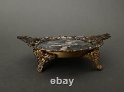 Vide-poche bronze cloisonné scène romantique Signé Bayard Napoléon III H5551