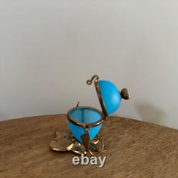 Vide-poche en forme d'ouf en opaline XIXe monture en bronze doré M3487