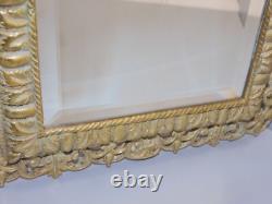 -miroir Mural Napoleon III Bronze Frise Roi Couronne Sur Le Haut Volutes Glace D