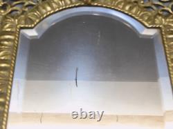 -miroir Mural Napoleon III Bronze Frise Roi Couronne Sur Le Haut Volutes Glace D