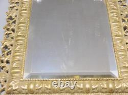 -miroir Mural Napoleon III Bronze Frise Roi Couronne Sur Le Haut Volutes Glace D