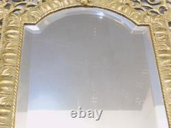 -miroir Mural Napoleon III Bronze Frise Roi Couronne Sur Le Haut Volutes Glace D